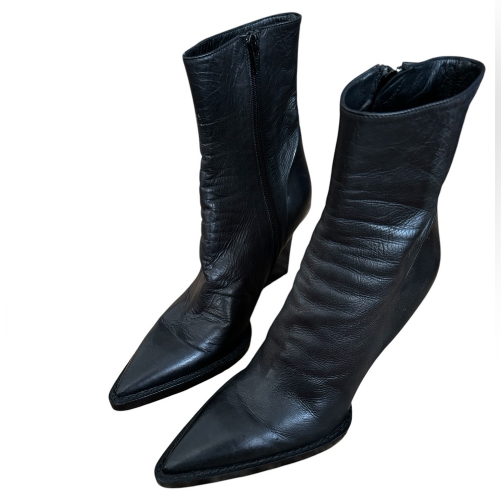 Ann Demeulemeester Black Wedge ankle booties Sz.38 - Picture 3 of 9